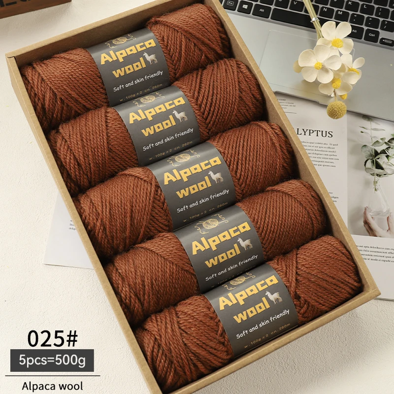 500g Alpacawol 245 dik breigaren Meerkleurig Herfst en winter Modieus cadeau voor mannen en vrouwen DIY breimateriaal Kit voor warme truien, jassen, sjaals, hoeden, handschoenen, beenwarmers,