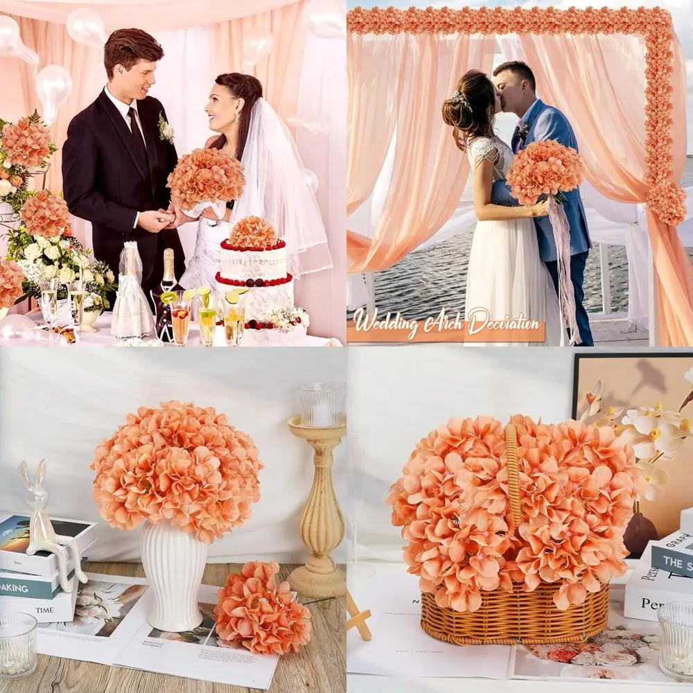 

Искусственные цветы гортензии на стеблях, набор из 104 штук для свадебной арки, шелковые гортензии, для дома, сада, детского праздника, декора для вечеринок