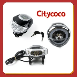 For Citycoco 60V Bluetooth Headlamp Turn Signal Tail Lamp LCD Instrument Panel Electric Scooter Key Electric Lock Accessories