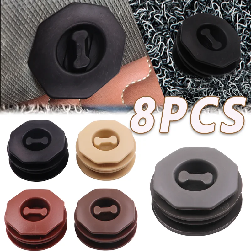 8Pcs Universal Car Floor Mat Clips Retention Holders Grips Carpet Fixing Clamps Buckles Anti Skid Fastener Retainer Resistant