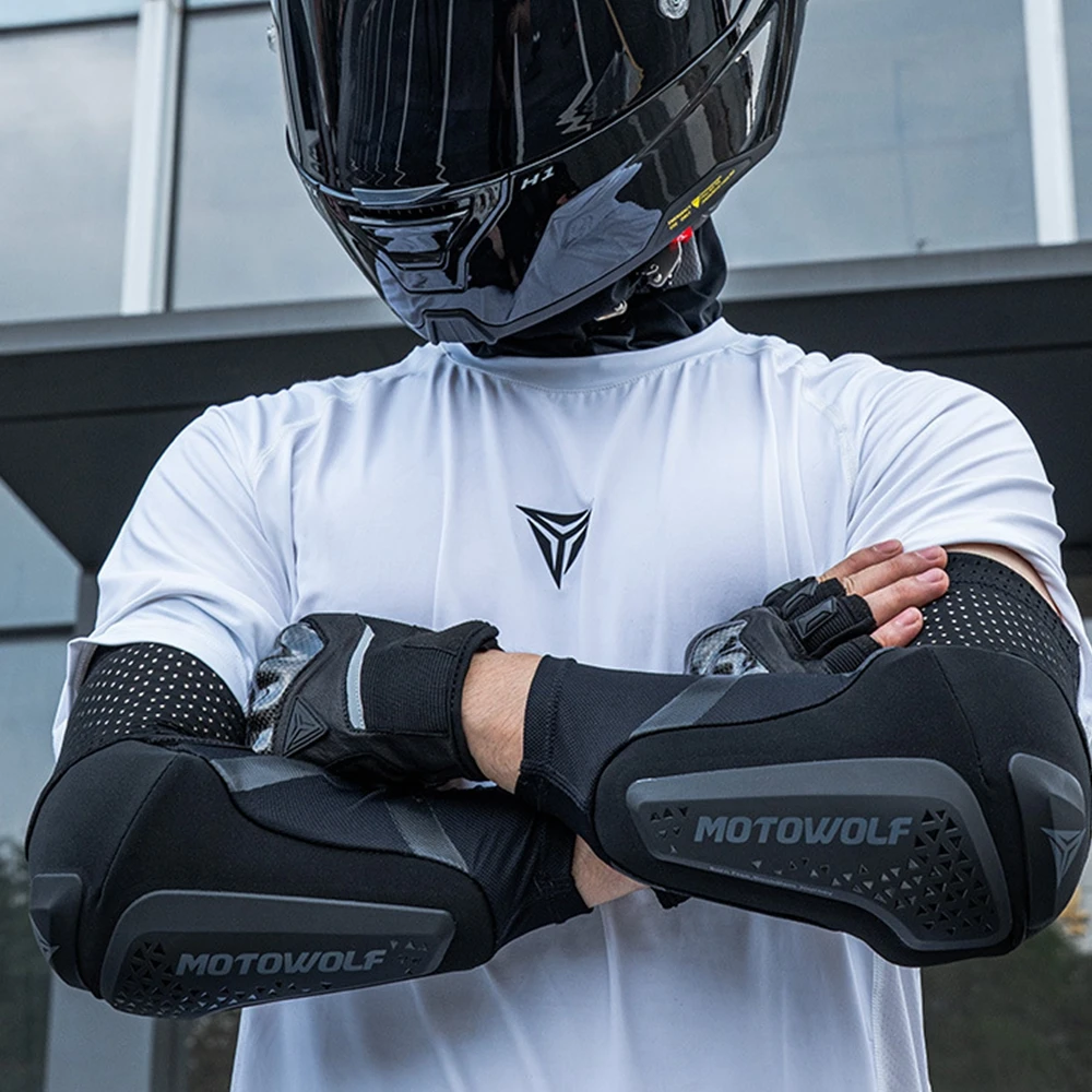 Motorcycle Elbow Protection Pads Breathable Mountain Bike Elbow Guards Arm Sleeve MTB Elbow Guards Skateboarding Protective Gear