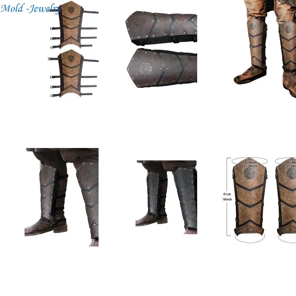 

69HB Vintage Faux Leather Legs Medieval Leg Gaiters Cover для ролевой игры