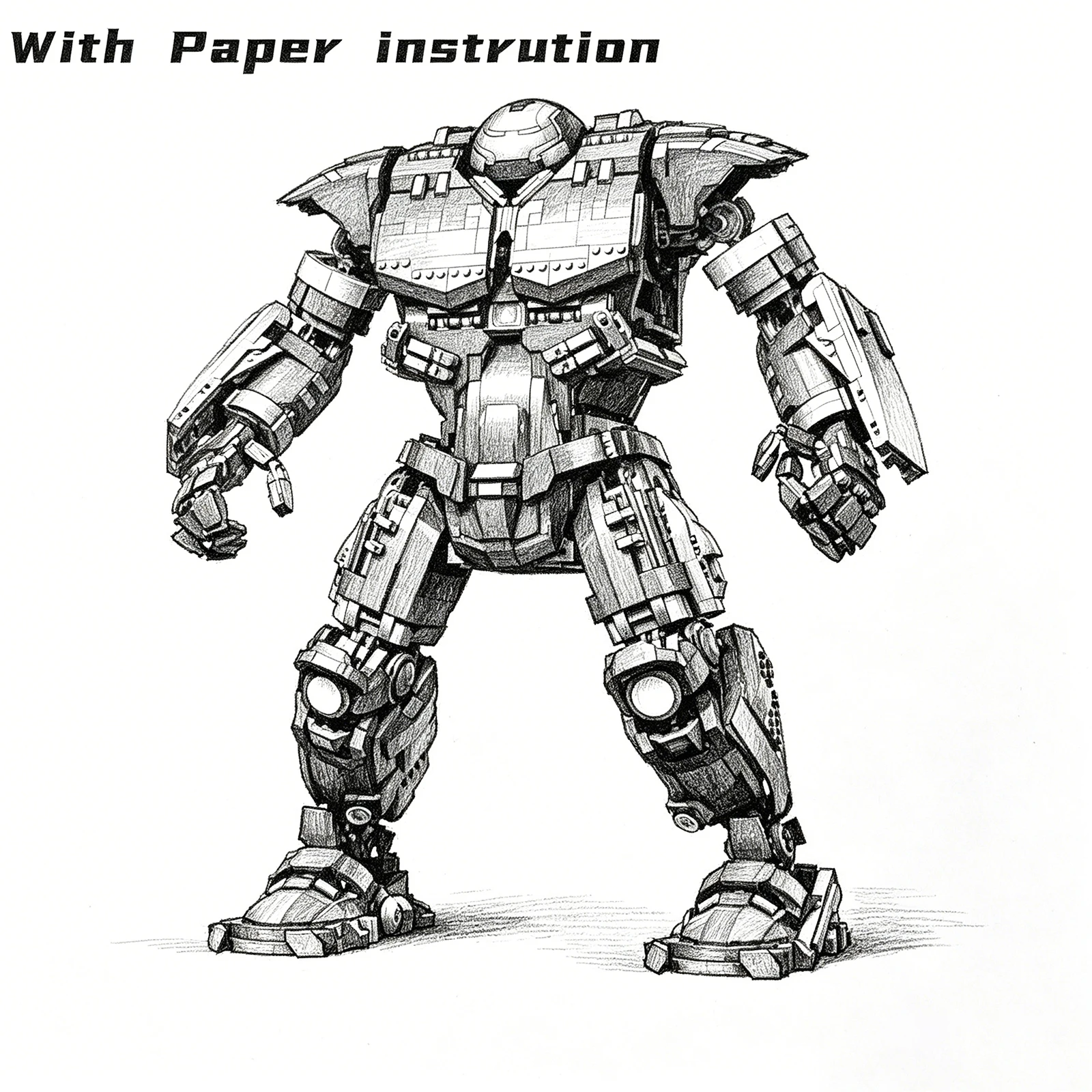 2026 New Arrival In Stock 4049 Pieces Large Red Heavy Mecha Building Bricks Kit Adult Assemble Model Oversized 52cm High Detail Robot Ornament Home Display Decor Birthday Holiday Gift For Hobby Collectors view 4