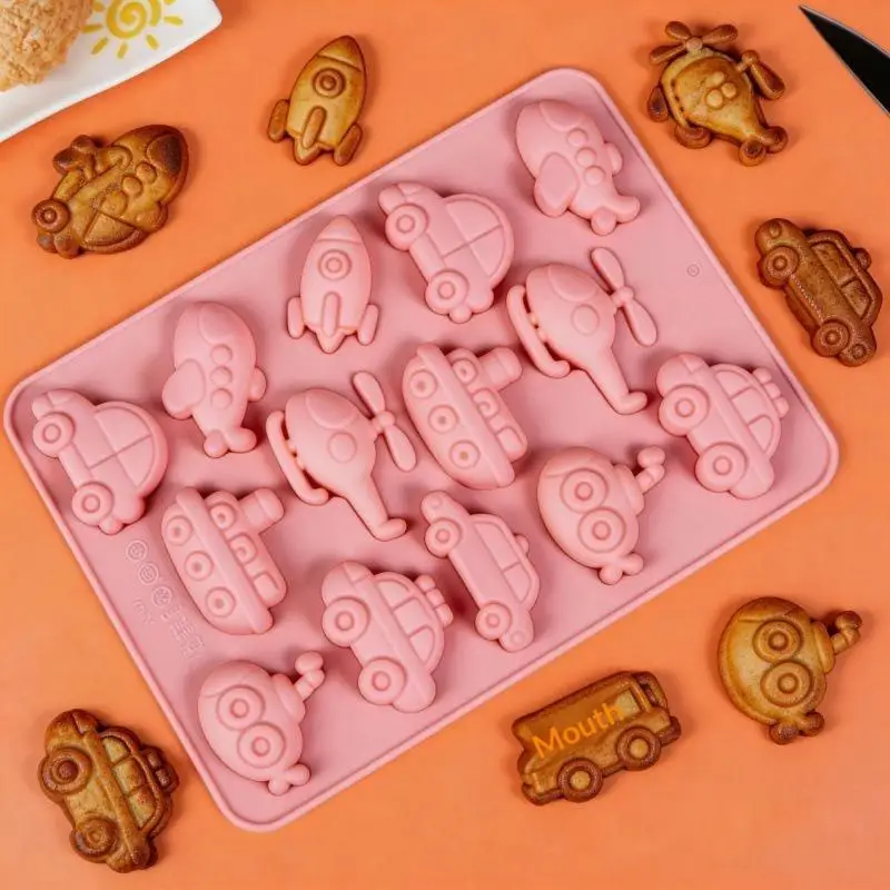 Silicone Candy Molds Shaped As Cars Planes And Other Vehicles Chocolate Molds Cake Decorations For DIY Baking Molds