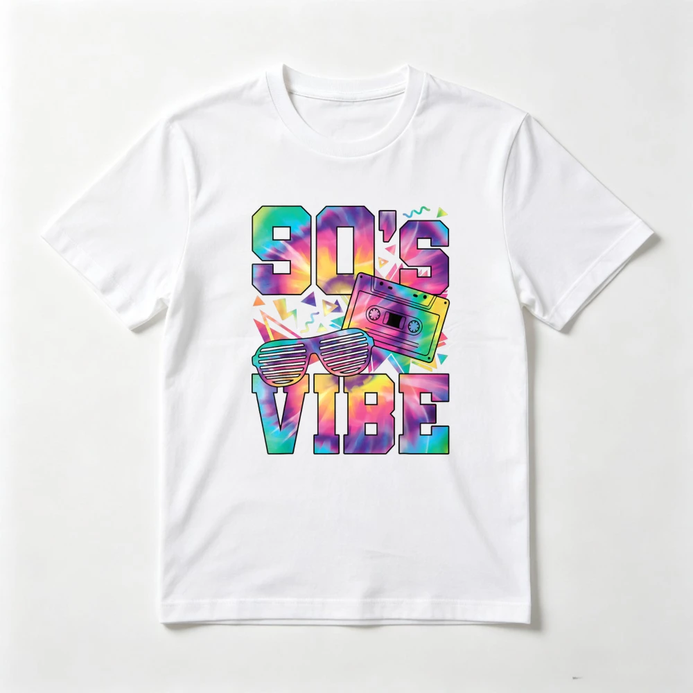 1990s 90s Style Disco Party Tape Sunglasses Graphic Printed Classics T-Shirt Fashion Loose Causal Harajuku Man Women Tees