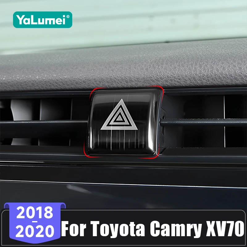 Für Toyota Camry XV 70 2018 2019 2020 ABS Auto Notfall Licht Lampe Schalter Taste Rahmen Trim Abdeckung Aufkleber Zubehör