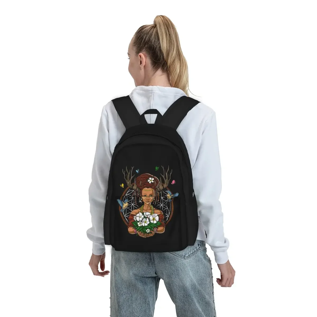 Ayahuasca Shaman Hippie Psychedelic Dmt Fantasy Forest Witch Large Capacity Backpack Foldable Sports Style