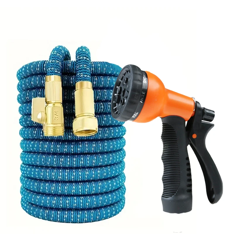 

Садовая гибкая 3-кратная телескопическая водопроводная труба, 8-функциональный регулируемый многофункциональный водяной пистолет, принадлежности для полива сада