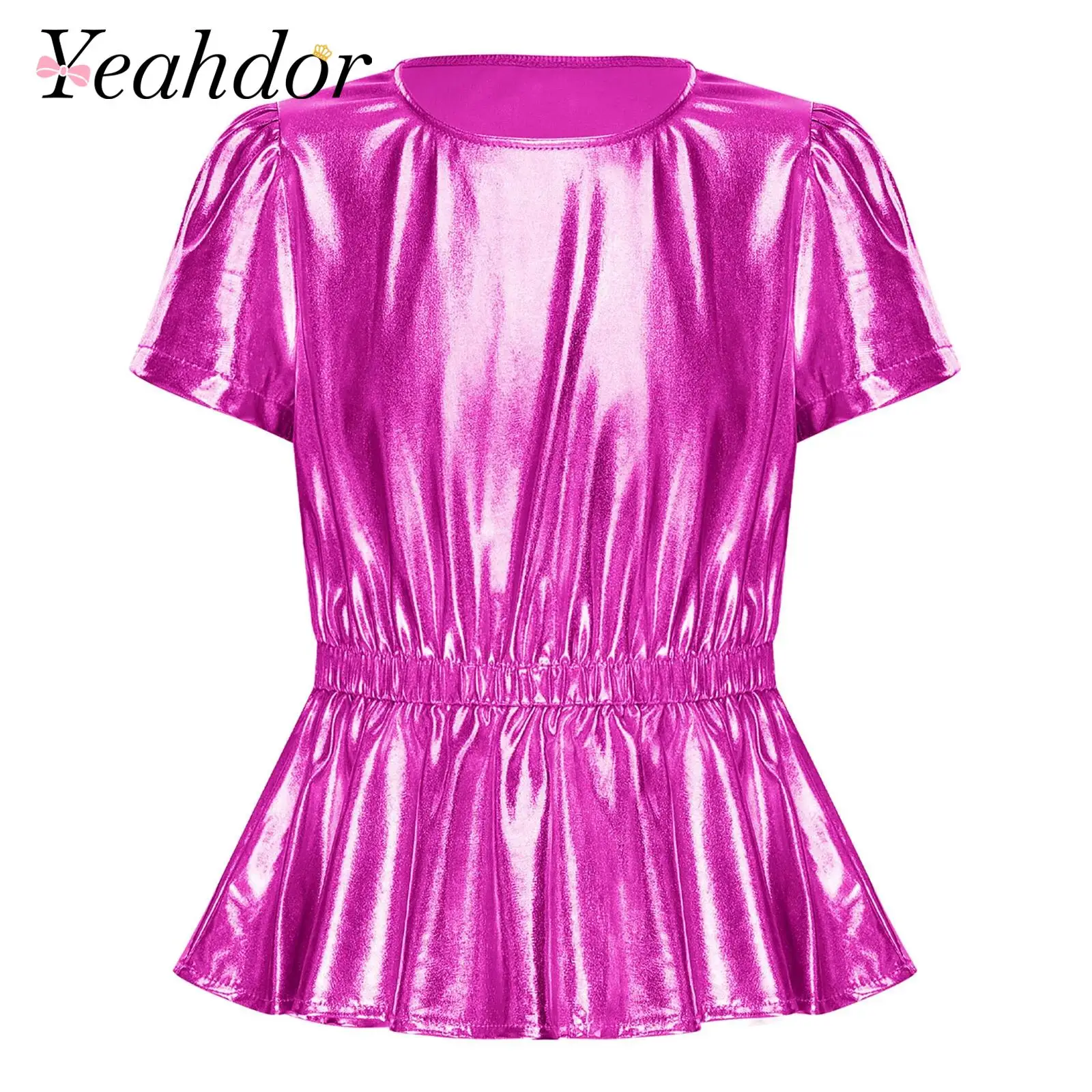Kids Girls Jazz Latin Dance Tops Disco Outfit Cold Shoulder Tassel Shiny Rhinestones Crop Top Fashion Children's Tops Streetwear