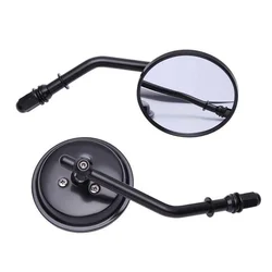 2Pcs Black Round Motorcycle Rearview Side Mirrors For Harley Sportster Bobber Chopper Motorcycle Mirrors