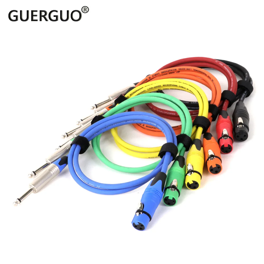 1PC 0.3-15M Microphone Cable Jack 6.35mm TS 1/4 Male To XLR Female Microphone Audio Cable for Speaker Guitar Amplifier AMP Mixer