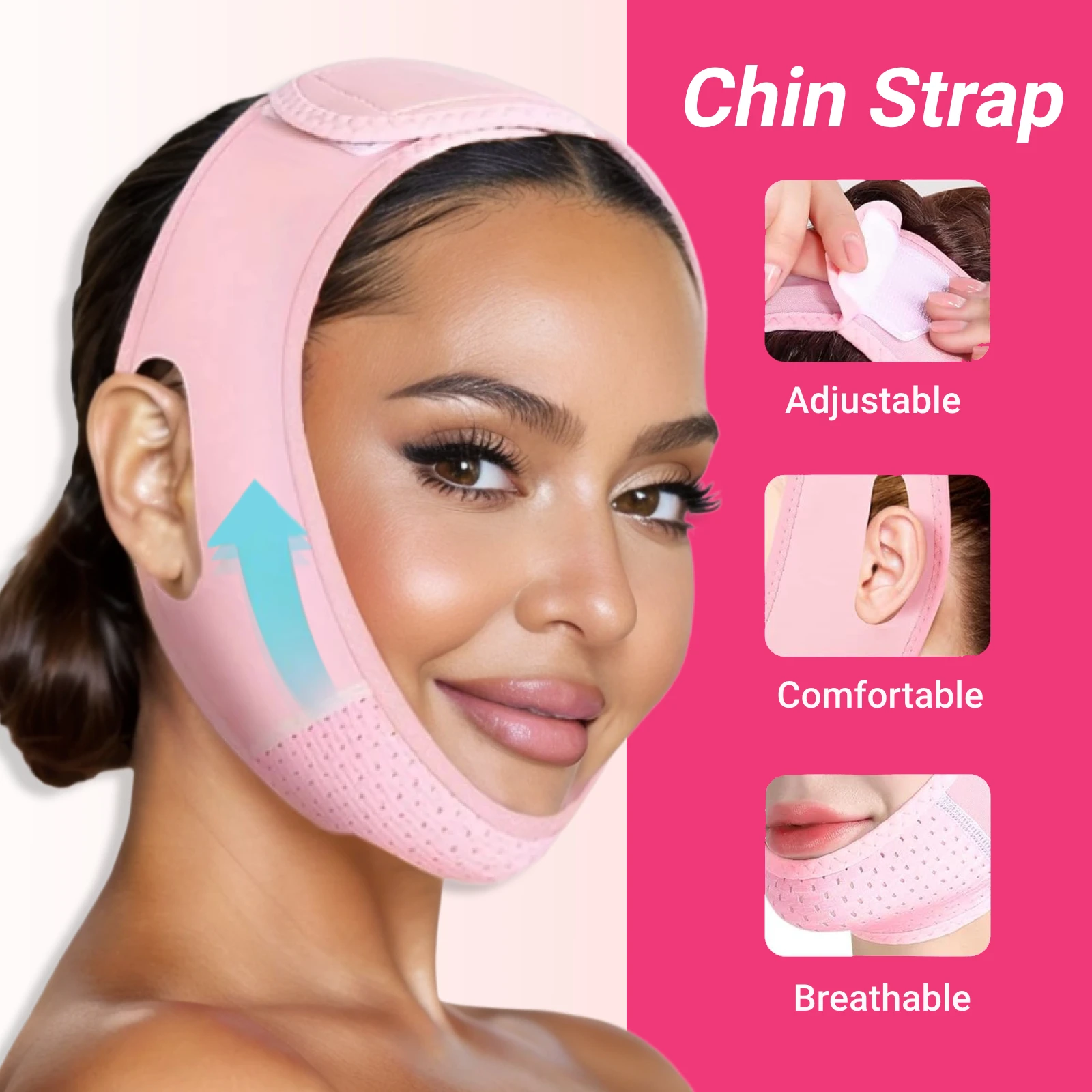 V Line Lifting Chin Strap Reusable Adjustable Face Lift Strap Chin Strap For Double Chin For Women