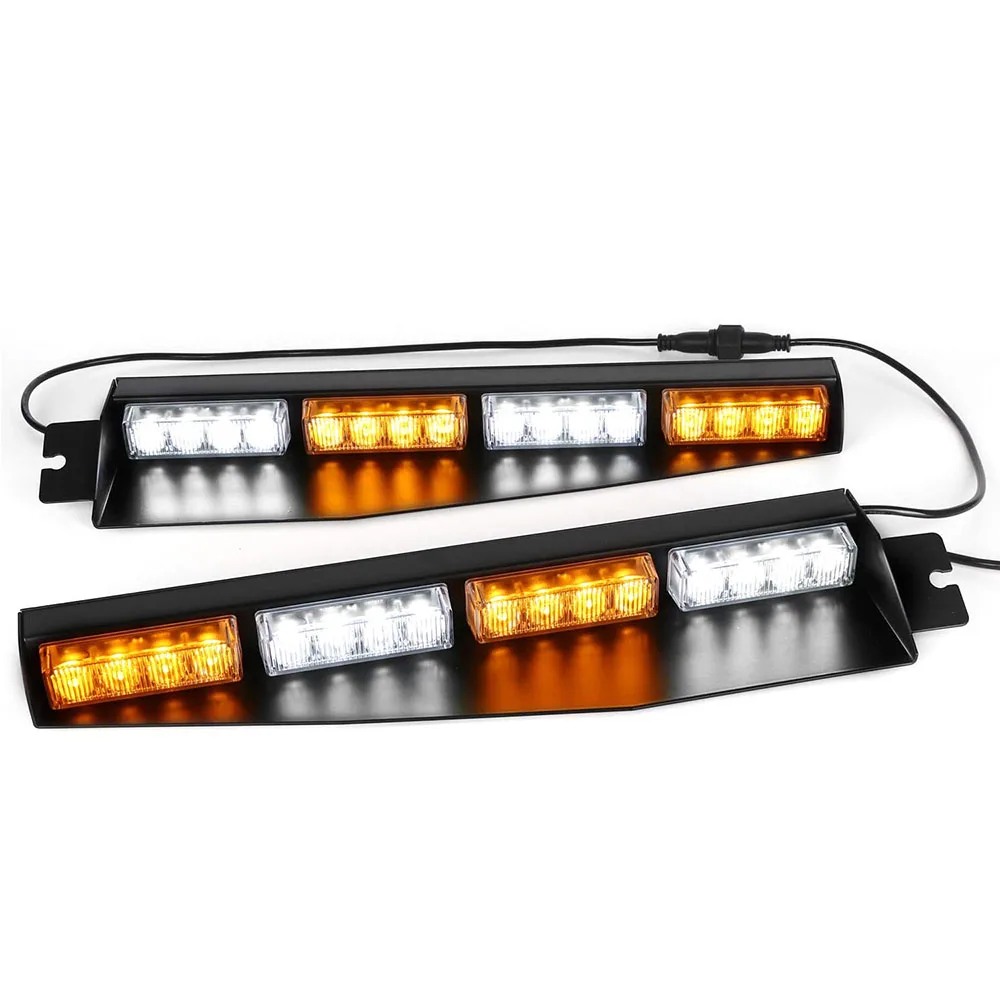 12v 24v 40w LED Emergency Warning Lights Strobe Bar Interior Windshield Warning Flashing for Volunteer Firefighter Vehicles