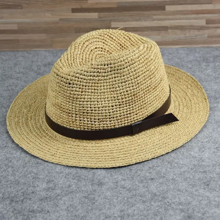 Übergröße 63CM Raffia Stroh Panama Hüte für Herren und Damen Sommer Sonnenschutz Sonnenhut Vier Jahreszeiten Strand Sonnenschirm Panama Kappe – Detail 4