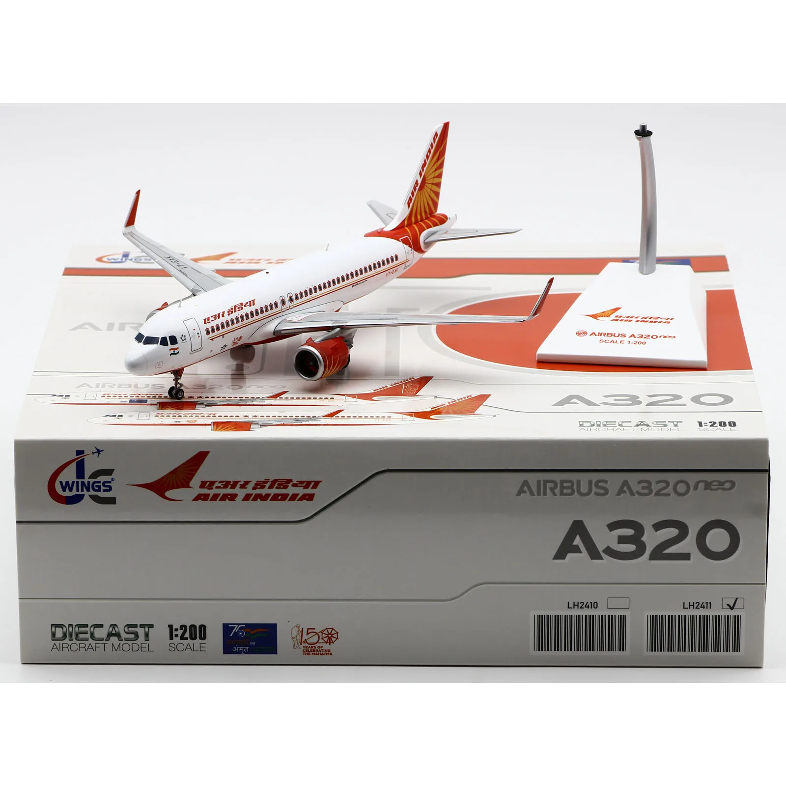 

LH2411 Alloy Collectible Plane Gift JC Wings 1:200 Air India "StarAlliance" Airbus A320neo Diecast Aircraft Jet Model VT-EXK