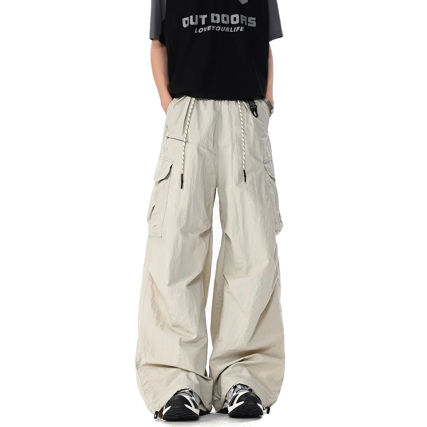 

Men's Trendy American Style Cargo Pants - New Multi-Pocket Outdoor Hiking Trousers, Perfect for Commute Camping Hiking Adventure