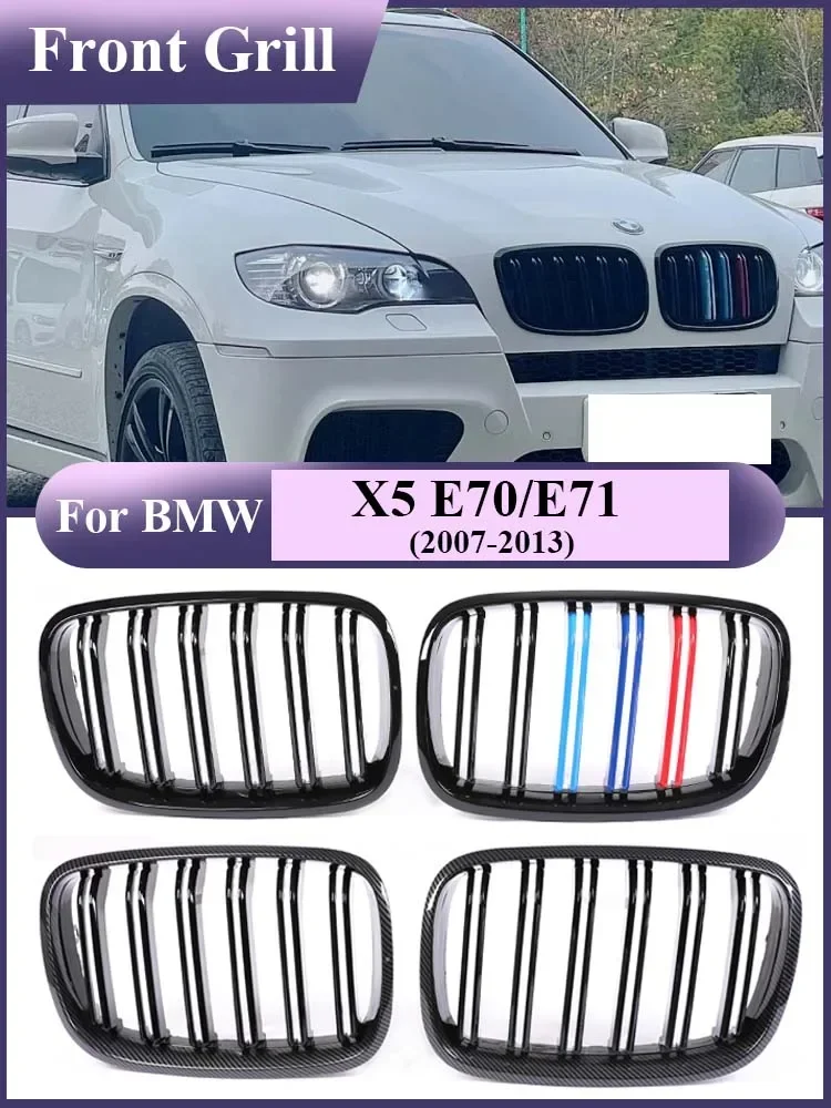 

Боковой маркер M цвет глянцевая черная решетка радиатора для BMW X5 X6 E70 E71 2007-2013 Аксессуары для Facelift внутри радиатора Решетка