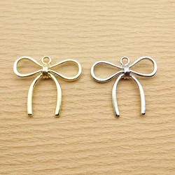 10pcs Bow Charm for Jewelry Making Necklace Bracelet Earring Pendant Diy Accessories Alloy Metal