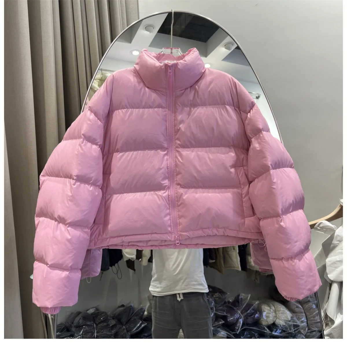 Women's Winter New Style Short Down Jacket Bread Thickened Loose Fit Warm White Duck Down Outerwear Comfortable Fashionable