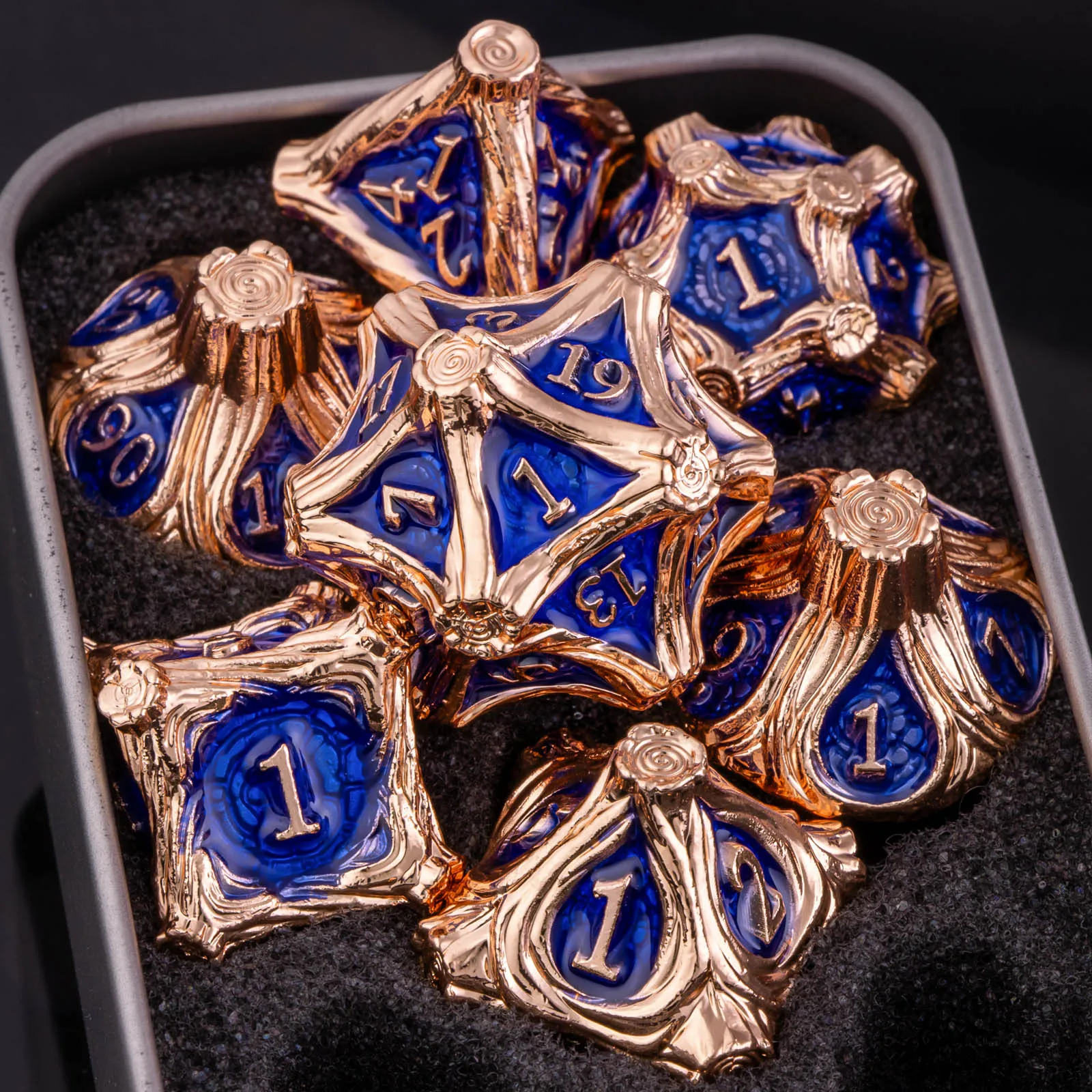 DnD Skull&Dragon metalen dobbelstenen set, metalen scherpe rand dobbelstenen voor kerkers en draken, polyhedrale dobbelstenen voor tafelspellen, Dnd metalen dobbelstenen