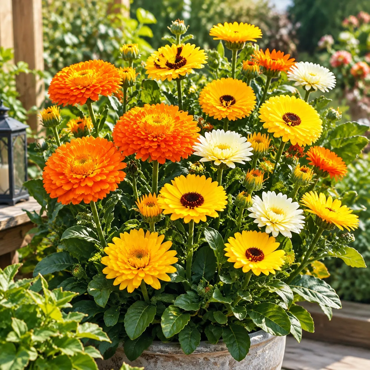 57 Stück Ringelblumen-Töpfe, Ringelblumensamen, Gartenblumensamen für Töpfe und Beete, bestäubungsfreundlich, einfach anzubauen, blüht im Sommer