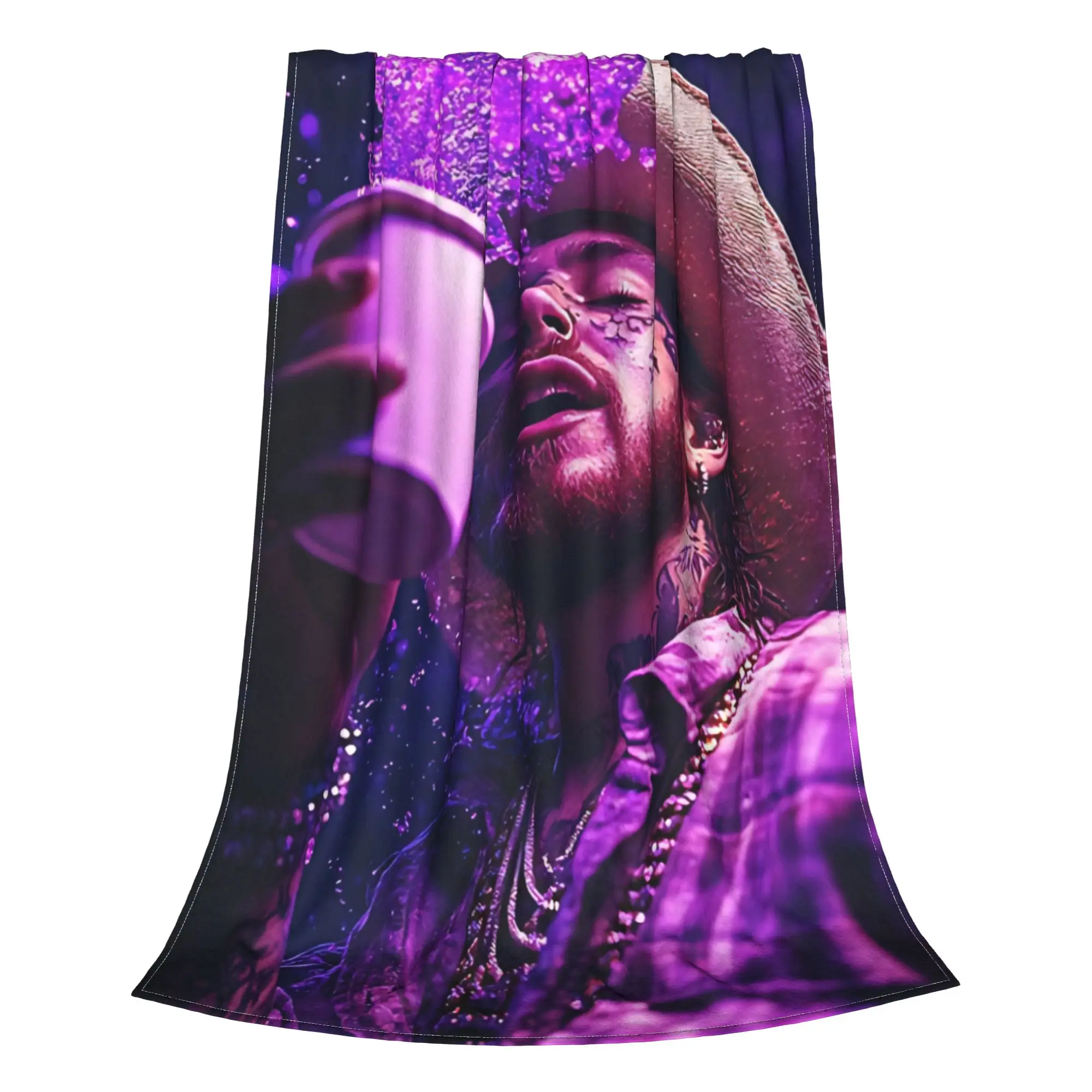 1PC Home Cutecore full facial  Post Malone Blanket Super Cosy Plush Home Living Room Sofa Halloween