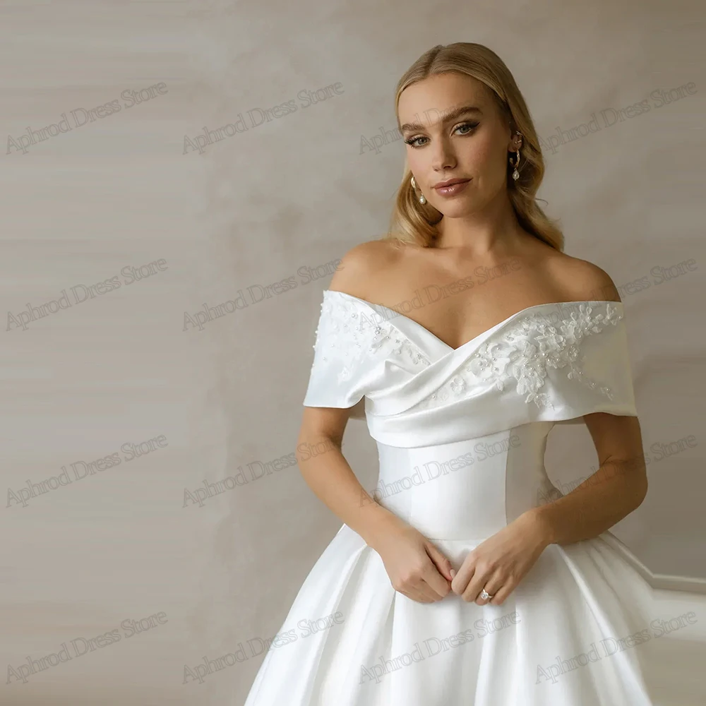 Suknie ślubne w stylu vintage Eleganckie suknie ślubne Z aplikacjami z koralików Klasyczne suknie Odkryte ramiona Vestidos De Novia Szyte na miarę 2026