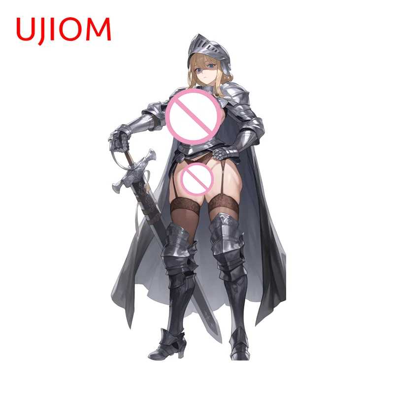 UJIOM Seductive Female Knight Big Chest Wall Sticker Personality Amusing Occlusion Scratch PVC Decal Suitable For Smooth Surface