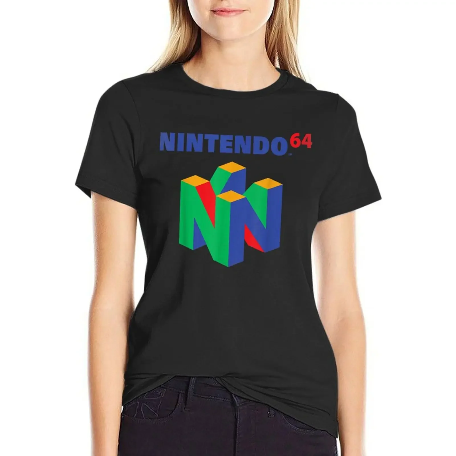 

Nintendo's 64 Logo Retro Vintage T-Shirt oversized sports fans hippie clothes funny t shirts for Women graphic