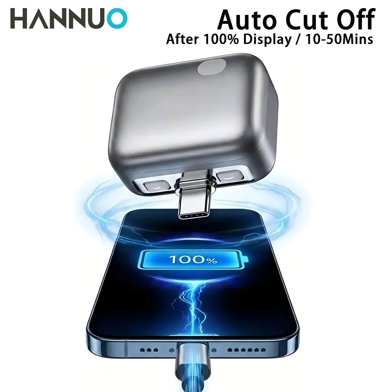 HANNUO Type-C 140W Physical-Disconnect Battery Guard Anti-Overcharge Protection for Safe Overnight Smart Full Charge Auto Pop Up