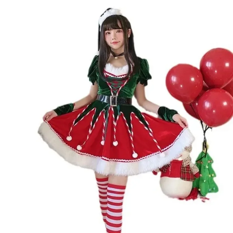 크리스마스 의상 성인 여성 크리스마스 트리 역할 놀이 의상 무서운 복장 의상 산타 클로스 크리스마스 드레스