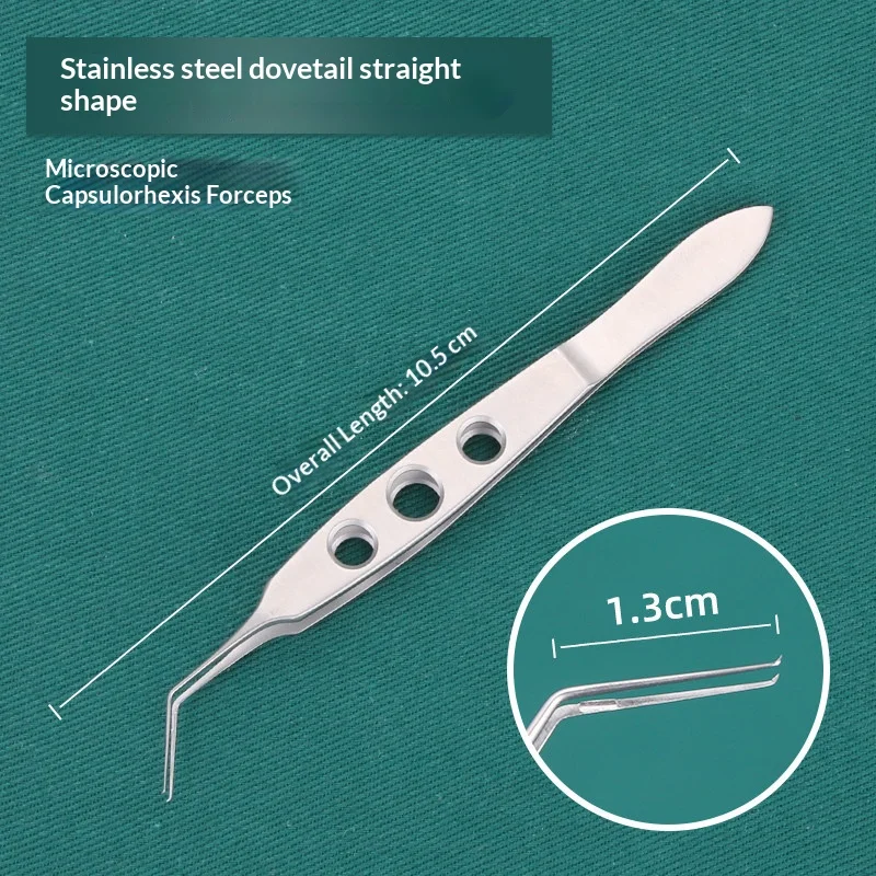 Microscopic Instrument Minimally Invasive Titanium Alloy Haff Capsulorhexis Forceps 11cm Capsulorhexis Forceps Curved Angular