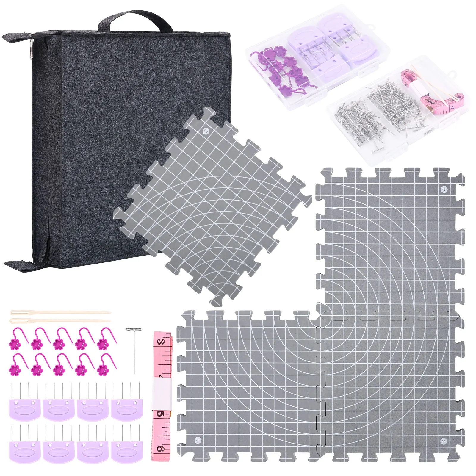 4 Pcs Foam Thick Blocking Boards Kit Portable Thick Foam Knitting Block Mat Thickened Crochet Foams Mats for Sewing Accessories