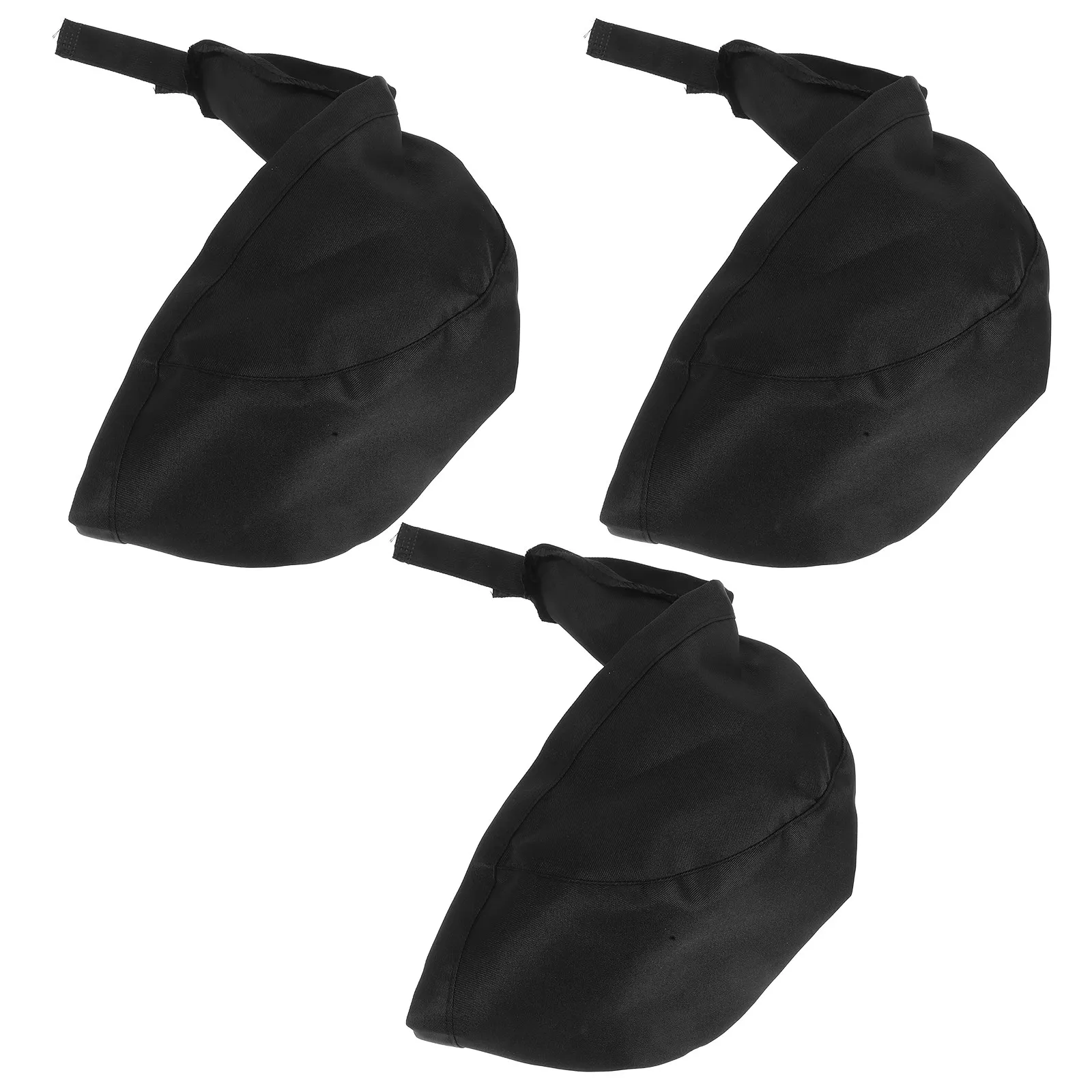 

Black Chef Turban 3Pcs Set Unisex Scrub Bonnet Elastic Catering Cap for Men Women Server Hat Food Service
