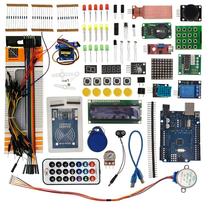 kit-de-demarrage-pour-arduino-uno-r3-uno-r3-platine-de-prototypage-et-support-moteur-pas-a-pas-servo-1602-lcd-cable-de-raccordement-uno-r3