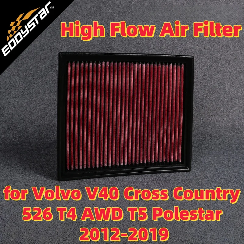 

Воздушный фильтр с высоким расходом для Volvo V40 Cross Country 526 T4 AWD T5 Polestar 2012-2019, моющиеся гоночные впускные фильтры