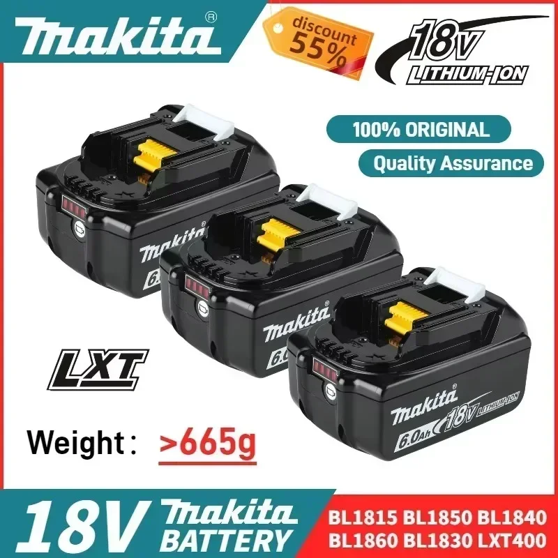 

Genuine Makita 6Ah 18V Makita Battery BL1860 BL1850B BL1850 BL1840 BL1830B Makita Replacement Lithium Battery