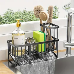 Self-draining Sink Shelf Stainless Steel Kitchen Sink Caddy Drain Rack Soap Sponge Holder Drainer for Kitchen Sink Organizer