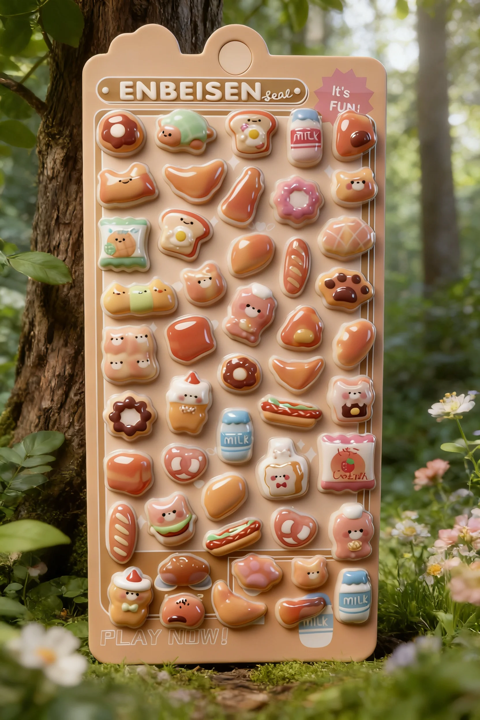 Kawaii 3D Relief Sticker Sheet Dessert Food Series Cute Japanese Cartoon Stick-ons for Scrapbooking And Crafts