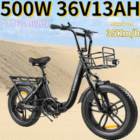 SAMEBIKE E-bike 500W Powerful Motor 36V13AH Battery Folding Electric Bike Alluminum Alloy 20*4.0 Inch Fat Electric bike