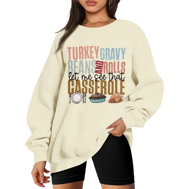 

Thanksgiving Sweatshirt Women's Türkiye Print Pullover