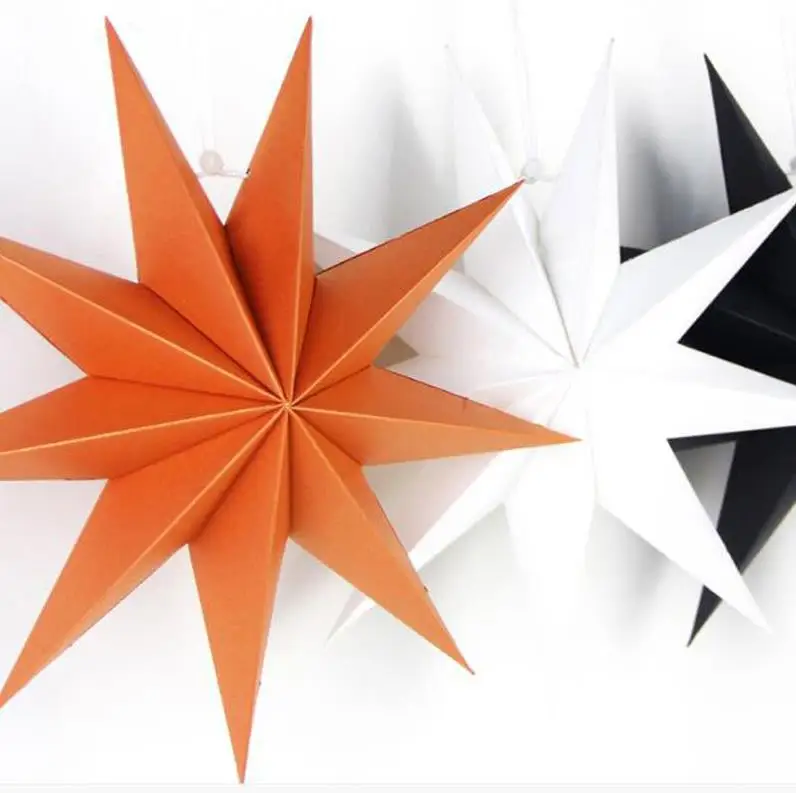 30cm 45cm 60cm Nine Angles Paper Star Home Decoration Tissue Paper Star Lantern Hanging Stars Christmas Party Decoration ni220