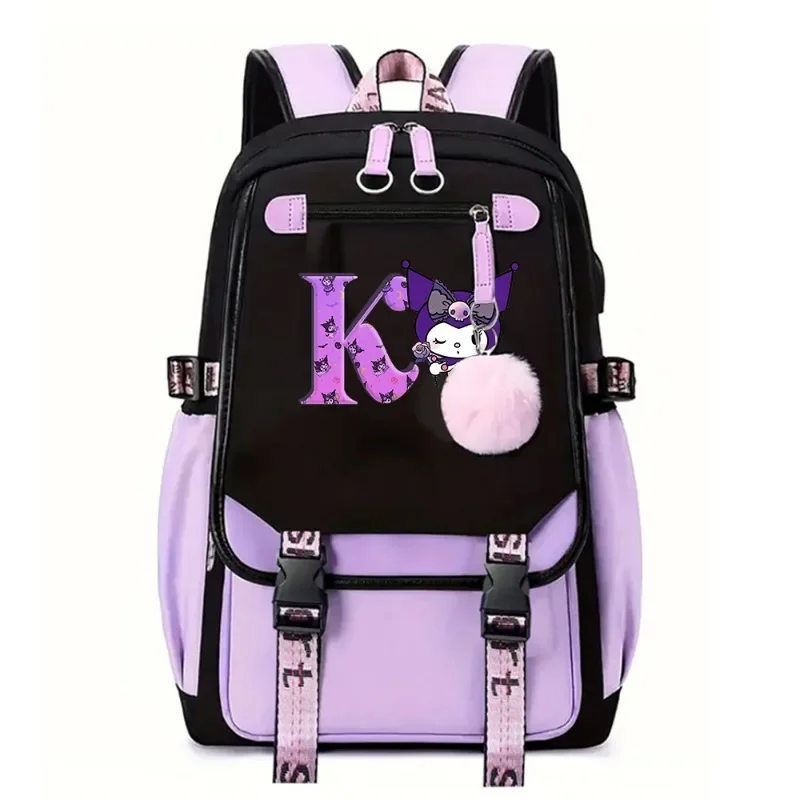 Kuromi Backpacks Anime Sanrio Oxford Outdoors Schoolbags Kids Students Knapsacks Large Capacity Shoulders Bags Boys Girls Gift