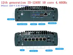 멀티 포트 미니 컴퓨터 호스트 임베디드 산업용 컴퓨터, RJ45 네트워크 포트 6 개, USB 6 개, 10 코어, 4.80GHz, 12 I7-1265U