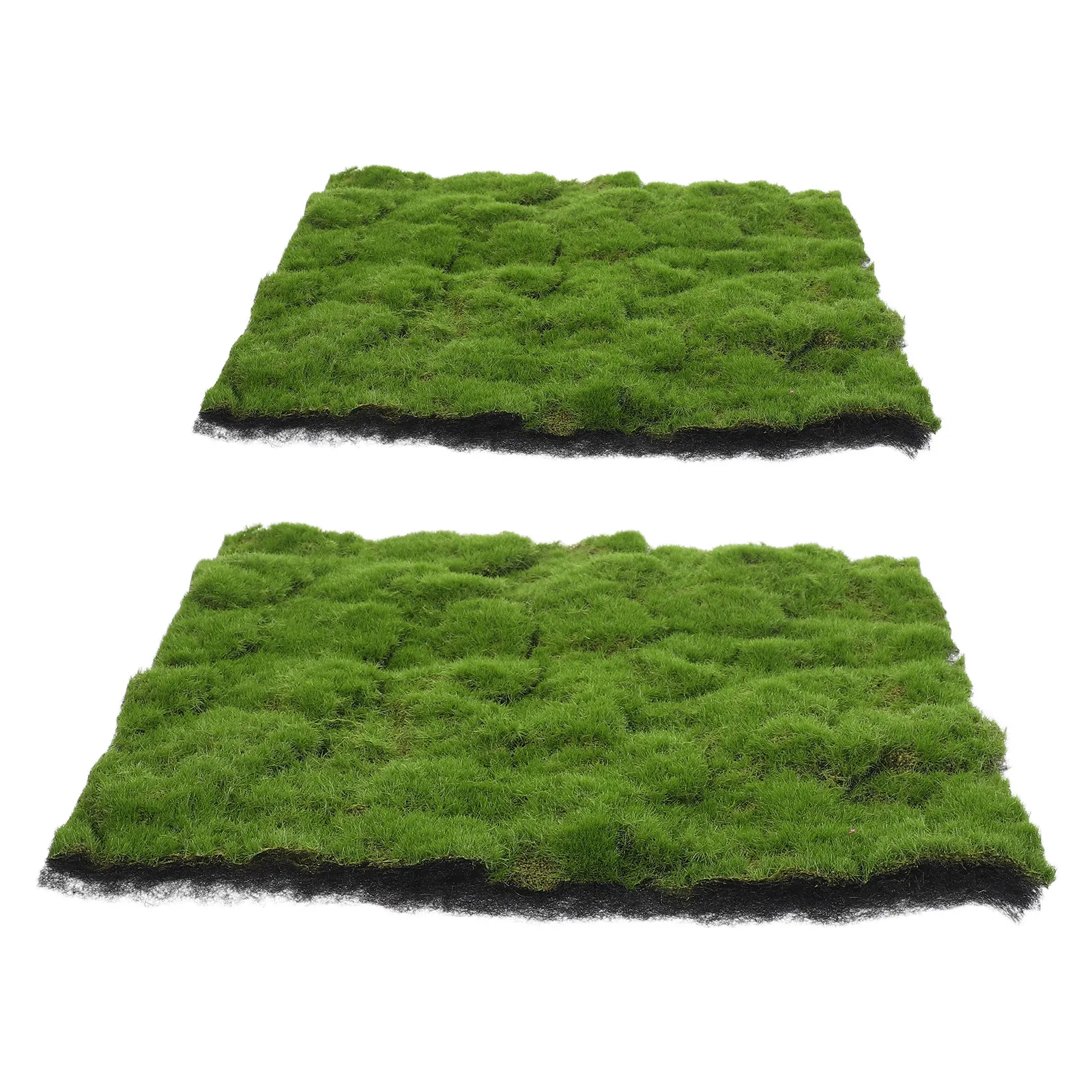 2Pcs Simulation Moss Carpet Fake Grass Rug Artificial Turf Lawn for Indoor Outdoor Garden Wedding Home Decor Faux Moss