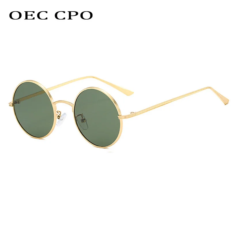 OEC CPO 클래식 남성 라운드 선글라스, 여성 금속 프레임 UV400 태양 안경, 남성 여성 패션 안경 O90