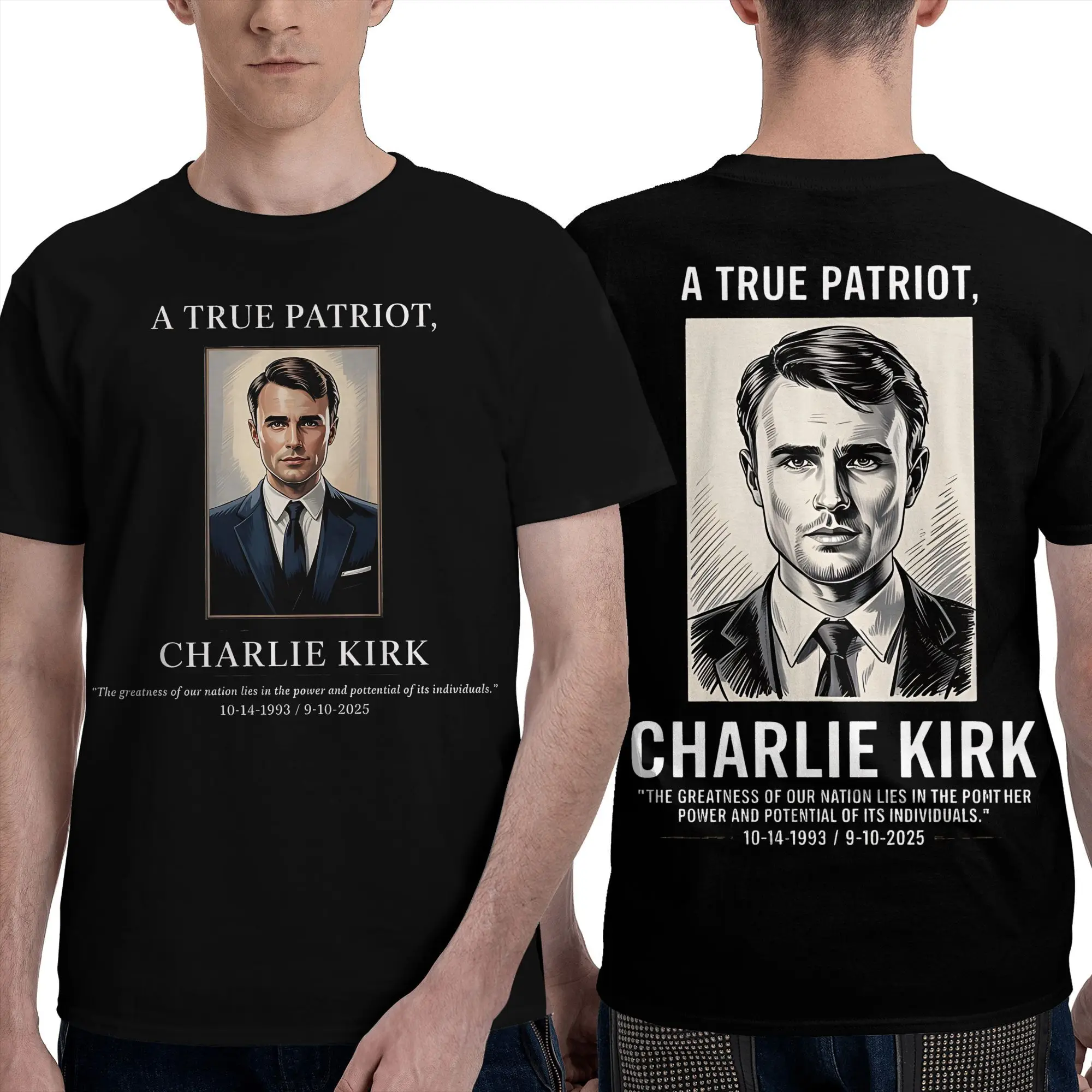 

Charlie Kirk T-Shirt Fashion T-Shirts Short Sleeve Vintage Tops Summer Cotton Breathable Plus Size 5XL Clothing