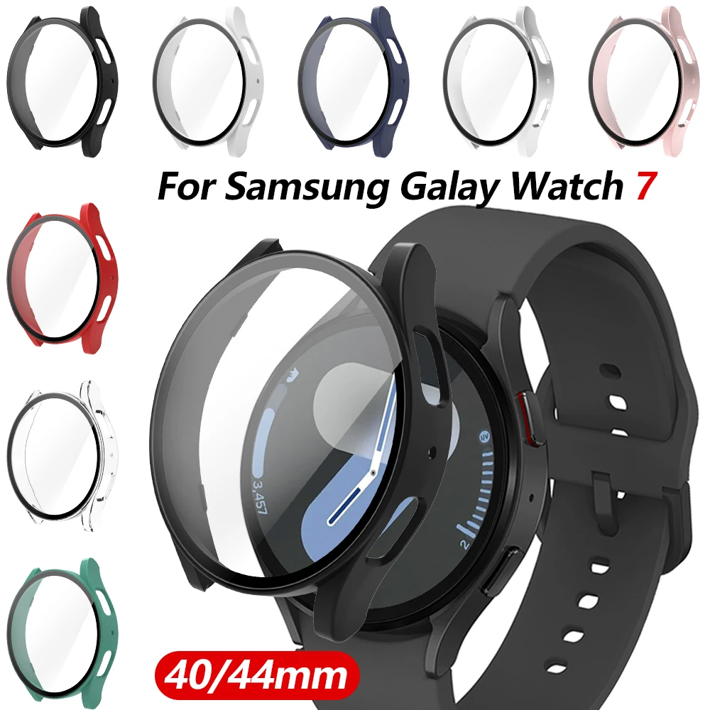 

Case+Glass Cover for Samsung Galaxy Watch7 40mm 44mm Screen Glass Cover Samsung Protective Case Bumper Shell Waterproof