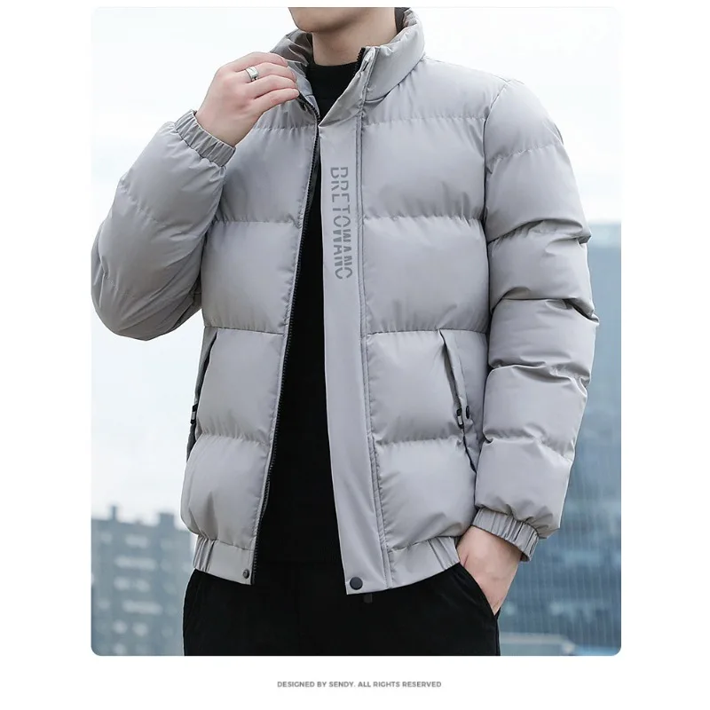 

Велосипедная куртка с воротником-стойкой, мужское пальто, уличная зимняя одежда, мужской утепленный теплый пуховик, модное и модное повседневное пальто