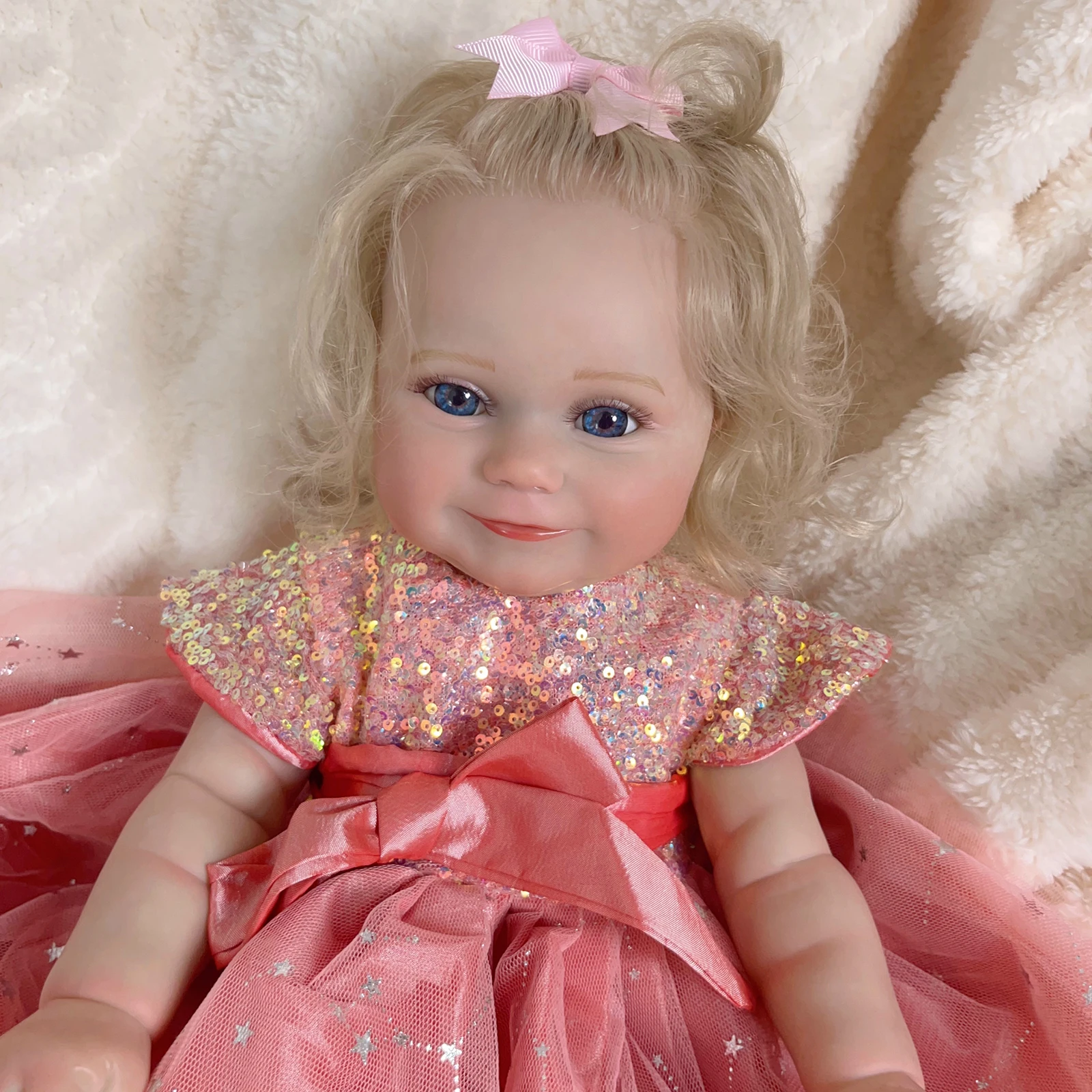 

20 Inch/50cm Lifelike Reborn Baby Girl Doll Full Body Silicone Vinyl 3D Painted Visible Veins Birthday Gift/Christmas Gift